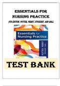 Essentials for Nursing Practice&comma; 9th Edition by Patricia A&period; Potter&comma; Perry&comma; Stockert&comma; and Hall ISBN- 978-0323481847 Test Bank Latest Verified Review 2024 Practice Questions and Answers for Exam Preparation&comma; 100&percnt; Correct with Explanations&comma; Highly Recommende