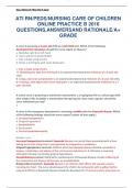 ATI RN/PEDS/NURSING CARE OF CHILDREN  ONLINE PRACTICE B 2016  QUESTIONS,ANSWERSAND RATIONALE/A+  GRADE
