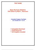 Test Bank for Basic Business Statistics, 15th Edition Berenson (All Chapters included)