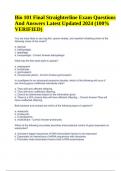 Bio 101 Final Straighterline Exam Questions And Answers Latest Updated 2024 (100% VERIFIED) 