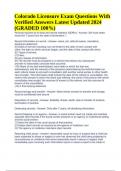Colorado Licensure Exam Questions With Verified Answers Latest Updated 2024 (GRADED 100%)