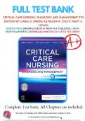 Test Bank for Priorities in Critical Care Nursing 9th Edition Urden / All Chapters 1-27 / Full Complete 2024