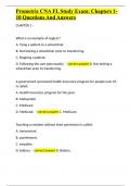 Prometric CNA FL Study Exam&colon; Chapters 1-10 Questions And Answers