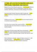 UTMB ADVANCED PATHOPHYSIOLOGY 5355 Exam 3 Questions And Answers 
