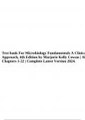 Test bank For Microbiology Fundamentals A Clinical Approach, 4th Edition by Marjorie Kelly Cowan | All Chapters 1-22 | Complete Latest Version 2024.