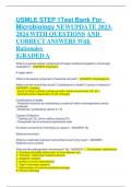 USMLE STEP 1Test Bank For  Microbiology NEW UPDATE 2023-2024 WITH QUESTIONS AND CORRECT ANSWERS With Rationales  &vert;GRADED A