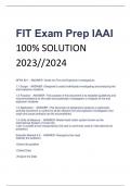 LATEST FIT Exam Prep IAAI 100&percnt; SOLUTION 2024