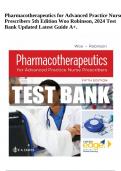 Pharmacotherapeutics for Advanced Practice Nurse Prescribers 5th Edition Woo Robinson, 2024 Test Bank Updated Latest Guide A+.
