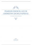 PEARSON EDEXCEL AS CHEMISTRY PAPER 02 QUESTION PAPER AND MARK SCHEME  JUNE 2023