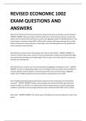 REVISED ECONOMIC 1002 EXAM QUESTIONS AND ANSWERS 