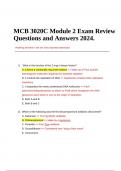 MCB 3020C Module 2 Exam Review Questions and Answers 2024.