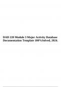 DAD 220 Module 3 Major Activity Database Documentation Template 100%Solved, 2024.