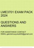 LME3701 Exam pack 2024(Questions and answers)
