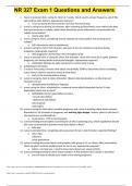 NR 327 Exam 1 Questions and Answers