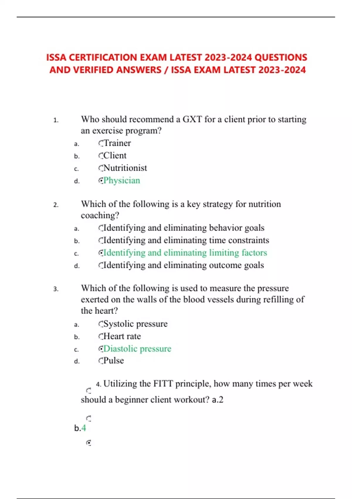 ISSA CERTIFICATION EXAM LATEST QUESTIONS AND VERIFIED ANSWERS / ISSA