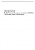 TEST BANK FOR Health Promotion Throughout the Life Span 9th Edition, All Chapter by Carole Lium Edelman