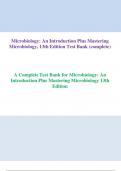 Microbiology: An Introduction Plus Mastering Microbiology, 13th Edition Test Bank (complete)