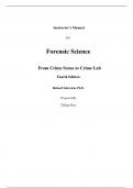 Instructor Manual For Forensic Science From the Crime Scene to the Crime Lab 4th Edition By Richard Saferstein, Tiffany Roy (All Chapters, 100% Original Verified, A+ Grade)