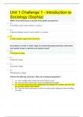 Unit 1 Challenge 1 - Introduction to Sociology &lpar;Sophia&rpar;