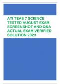 ATI TEAS 7 SCIENCE TESTED AUGUST