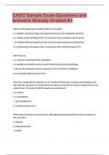 CADC Sample Exam Questions and  Answers Already Graded A&plus;