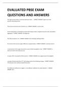 EVALUATED PBSE EXAM QUESTIONS AND ANSWERS 