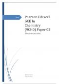  Edexcel GCE In Chemistry (9CH0) Paper 02 [Document subtitle] JUNE 2023
