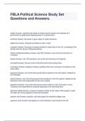 FBLA Political Science Study Set Questions and Answers