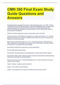 CMN 350 Final Exam Study Guide Questions and Answers