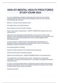 NGN ATI MENTAL HEALTH PROCTORED  STUDY EXAM 2024