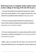 Med Surg Exam 3 Complete Study Guide Latest |Galen College of Nursing NUR 242 MS Exam 3.