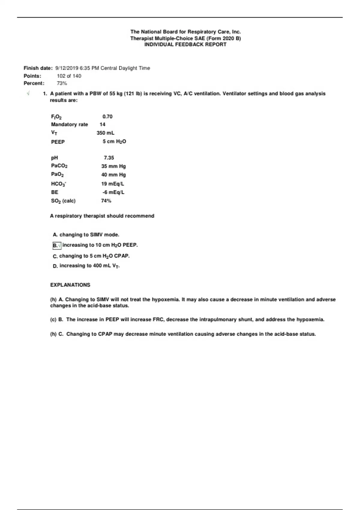 The National Board for Respiratory Care, Inc. Therapist Multiple-Choice ...