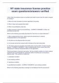 NY state insurance license practice  exam questions/answers verified