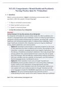 NCLEX Comprehensive Mental Health and Psychiatric Nursing Practice Quiz &num;2&colon; 75 Questions and Answers