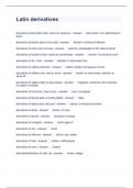 Latin derivatives Questions and Answers Graded A&plus;