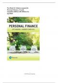 Test Bank & Solution manual for  Personal Finance, Fourth  Canadian Edition (4th Edition) by  Jeff Mad 