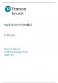 GCSE EDEXCEL May 2023 Psychology Paper 2 Mark Scheme 