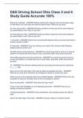 D&D Driving School Ohio Class 5 and 6 Study Guide Accurate 100&percnt;