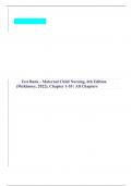 Test Bank - Maternal Child Nursing, 6th Edition (McKinney, 2022), Chapter 1-55 | All Chapters
