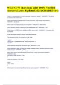 WGU C777 Final Exam Questions With 100&percnt; Verified Answers Latest Updated 2024 &lpar;GRADED A&plus;&rpar;