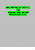 HESI EXIT   RN 2023&sol;2024 V3 160 Questions with Verified Answers&sol;Graded A&plus;&period;