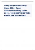 Army Aeromedical Study  Guide 2024/ Army  Aeromedical Study Guide  2019-150 QUESTIONSWITH  COMPLETE SOLUTIONS