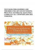 TEST BANK PHILOSOPHIES AND THEORIES FOR ADVANCED NURSING PRACTICE 3rd Edition By Janie B. Butts | COMPLETE ALL CHAPTERS (2024-2025 VERIFIED)