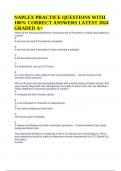 NAPLEX PRACTICE QUESTIONS WITH 100% CORRECT ANSWERS LATEST 2024 GRADED A+