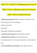 NUR 2755 &sol; NUR2755&colon; Multidimensional Care IV &sol; MDC 4 Exam 1 Questions and Answers &lpar;2024 &sol; 2025&rpar; &lpar;Verified Answers&rpar;