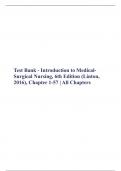 Test Bank - Introduction to Medical-Surgical Nursing&comma; 6th Edition &lpar;Linton&comma; 2016&rpar;&comma; Chapter 1-57 &vert; All Chapters