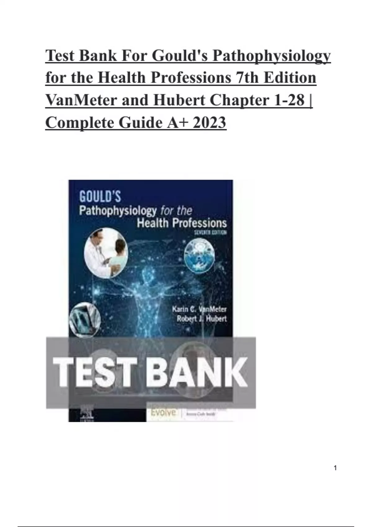 Test Bank For Gould's Pathophysiology for the Health Professions 7th