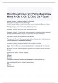 West Coast University Pathophysiology Week 1 Ch. 1, Ch. 2, Ch.4, Ch.7 Exam Questions and Answers