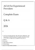 ACLS FOR EXPERIENCED PROVIDRS COMPLETE EXAM Q & A 2024&period;