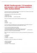 NR 661-Cardiovascular &vert; 114 questions and answers &vert; with complete solution &vert; 100&percnt; Verified 2024&sol;25